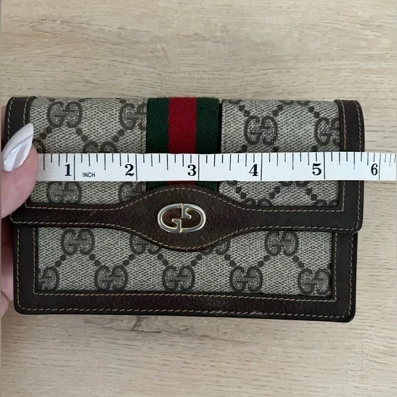 Vintage Gucci GG Monogram Canvas Leather Clutch Wallet - Picture 16 of 16